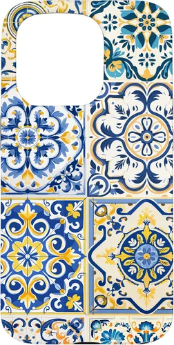 Vista 14 de Funda para iPhone 17 con diseño de azulejos mediterráneos sicilianos
