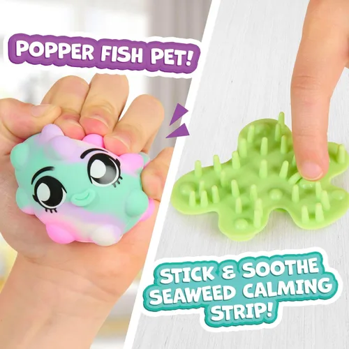 Vista 4 de Fashion Fidgets Sirena de lujo, muñeca y mascota con más de 18 formas de inquietud