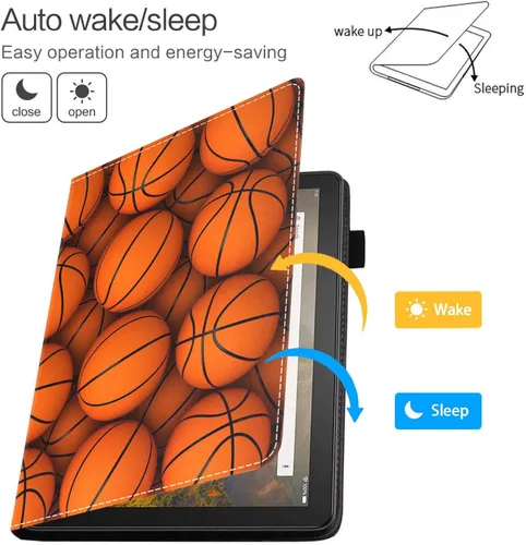 Vista 3 de Funda para tablet Kindle Fire HD 10/Fire HD 10 Plus (11ª generación, versión 2021), funda de piel sintética de alta calidad con ranura para tarjetas