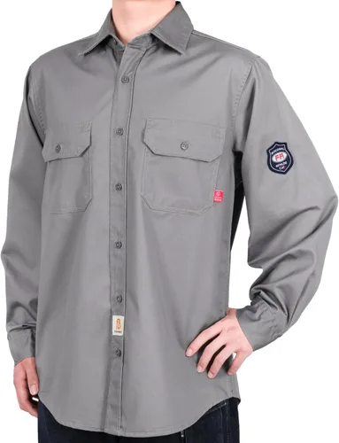 Vista 2 de BOCOMAL Camisas FR 6.25oz Camisas de soldadura ligeras resistentes al fuego Camiseta retardante de fuego para hombres