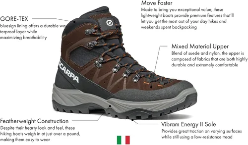 Vista 2 de SCARPA Botas de senderismo y mochilero Gore-Tex impermeables Vento GTX para hombre