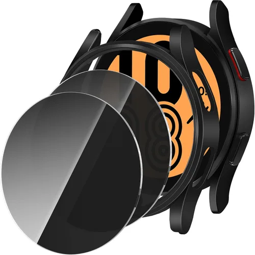 Vista 10 de Suoman Paquete de 2+2 fundas para Samsung Galaxy Watch 4 de 1.575 pulgadas, protector de pantalla de vidrio templado 9H + [arañazos] cobertura