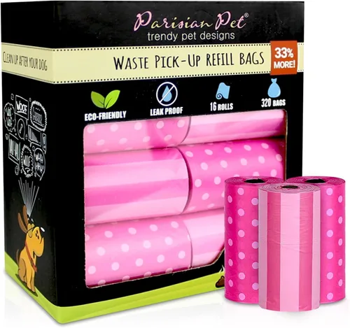 Vista 8 de Parisian Pet Bolsas ecológicas para excrementos de perro, 8 rollos, 20 bolsas por rollo, sin perfume, a prueba de fugas, perfectas para limpiar Casa