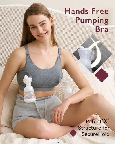 Vista 11 de Momcozy - Brasier para extracción de leche y lactancia, manos libres, ajustable, brasier todo en uno