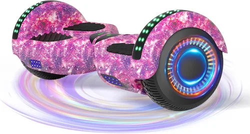 Vista 13 de Kids Scooter with Bluetooth Speaker & Corlorful LED Lights, Dual 250W Motor 7.5 Mph Speed, Gifts for All Ages Blanco