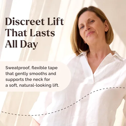 Vista 3 de Skinnies Instant Lifts - Cinta para el cuello, patentada y fabricada en Estados Unidos, suaviza las líneas y aprieta la piel suelta para un aspecto