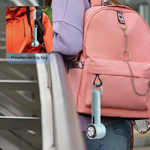 Vista 8 de Ventilador de refrigeración de mano, ventilador portátil de aire acondicionado de 5 velocidades, mini ventilador recargable con USB para mujeres