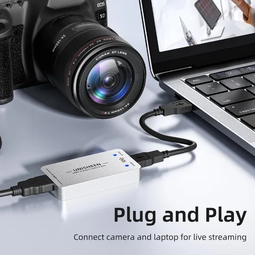 Vista 3 de Tarjeta de captura de video HDMI 1080P60, dispositivo de captura de video HDMI USB 3.0, Full HD para grabación de juegos, transmisión en vivo