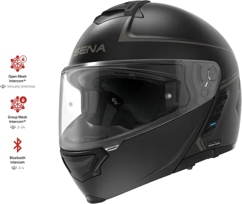 Vista 3 de Sena Impulse DOT Casco de motocicleta modular con Bluetooth abatible con sonido de Harman Kardon, casco con visor doble con intercomunicador