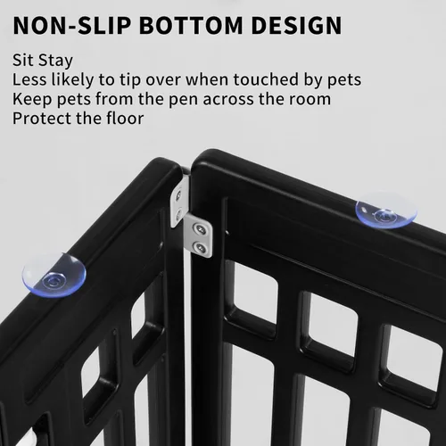 Vista 7 de Corralito plegable para mascotas, puerta para perros, plástico resistente, corral de ejercicio para cachorros, cerca para mascotas pequeñas, jaula