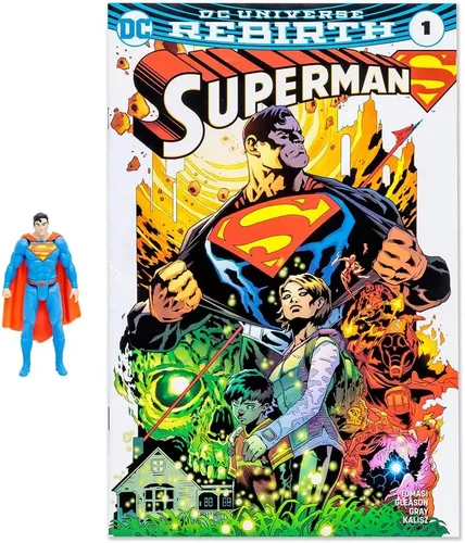 Vista 2 de McFarlane Toys - DC Direct - Figura de 3 pulgadas con cómic WV1 - Superman (renacimiento)