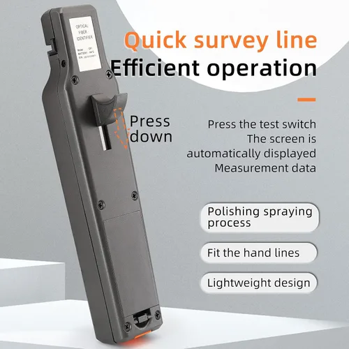Vista 4 de Identificador de fibra óptica VFL LED Luz OFI de fibra viva Cable óptico Identificador Detector Probador 900-1650nm SM y MM OFI Herramientas