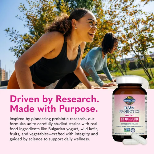 Vista 6 de Garden of Life Probióticos Crudos para Mujeres – 85 mil millones de UFC probióticos para la salud vaginal con vitaminas, minerales y enzimas – 90