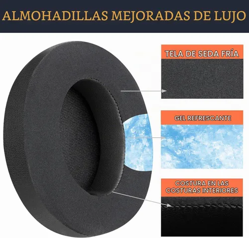 Vista 4 de SoloWIT - Almohadillas de refrigeración para Beats Studio 3 y Studio 2, color negro Not Fit Beats (Studio Pro, Monster Studio, Solo On-Ear)