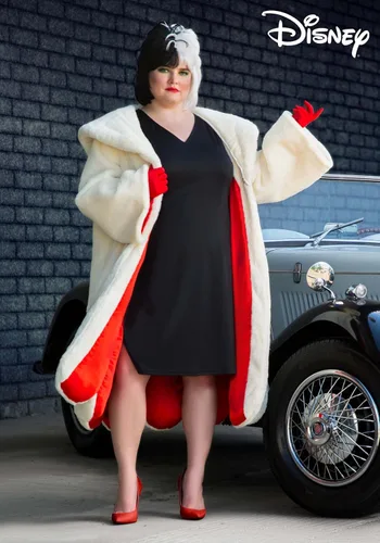 Vista 2 de Disfraz de abrigo de Cruella De Vil de talla grande para mujer