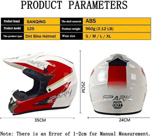 Vista 7 de Youth Dirt Bike ATV Off Road Motorcycle Helmets DOT Approved Blanco
