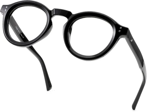 Vista 15 de Blue Light Blocking Glasses for Women Men Metal Round Frame Gris (Smoke Grey)