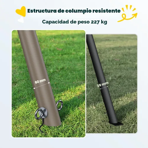 Vista 3 de Hapfan Juego de columpios de 7.5 pies de altura para patio trasero, juego de columpio resistente de 500 libras para niños y adultos con columpio