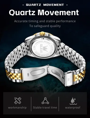Vista 7 de OLEVS Relojes para Hombre de Acero Inoxidable Elegantes de Cara Grande Impermeables de Lujo con Fecha para Hombre de Pulsera con Cara Casual