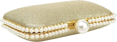 Vista 3 de Bolso cruzado con asa superior para mujer bolso de noche con cuentas brillantes bolso de mano para fiesta graduación boda cóctel