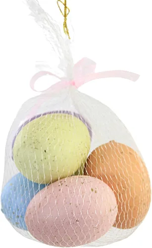 Vista 3 de Bethany Lowe Designs LC1529 - Huevos de arcoíris pastel grandes, juego de 6