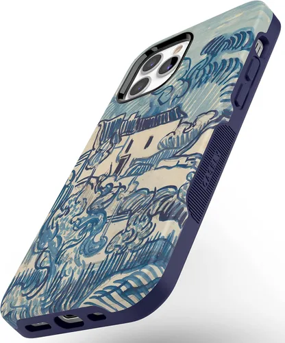 Vista 8 de Funda Casely para iPhone 12/12 Pro Paisaje de Van Gogh con Casas Diseño Protector Atrevido Compatible con MagSafe