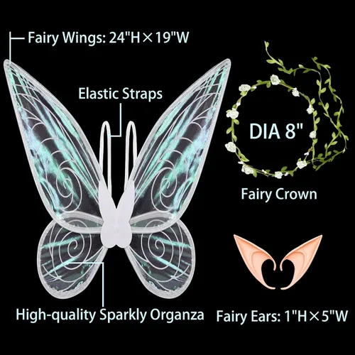 Vista 5 de U-Goforst Fairy Wings for Adults Women Butterfly Wings for Girls Angel Wing Halloween Costume Dress Up Cosplay