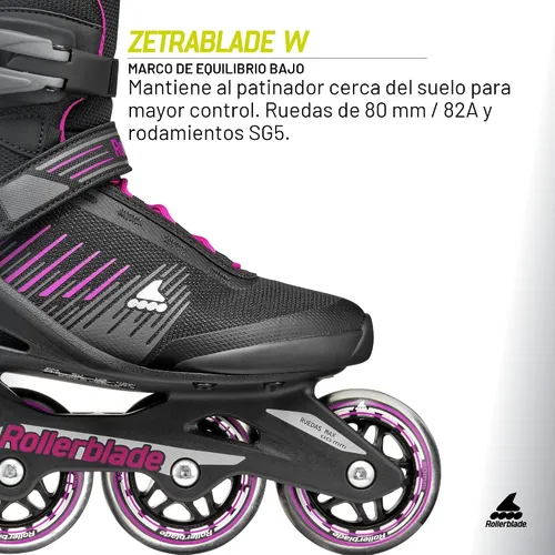 Vista 5 de Rollerblade Zetrablade Patines en línea para mujer adulta, patines en línea de rendimiento