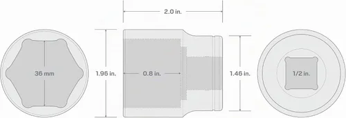 Vista 2 de TEKTON - Dado de encastre (pulgada) Poco profundo