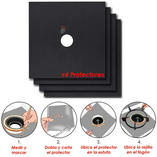 Vista 3 de Protector De Estufa X4 Unds Cubierta Reutilizable