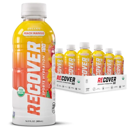 Vista 10 de RECOVER 180 Bebida de hidratación deportiva orgánica, sin azúcar añadido, bebida deportiva de 20 calorías, sabores orgánicos con vitaminas