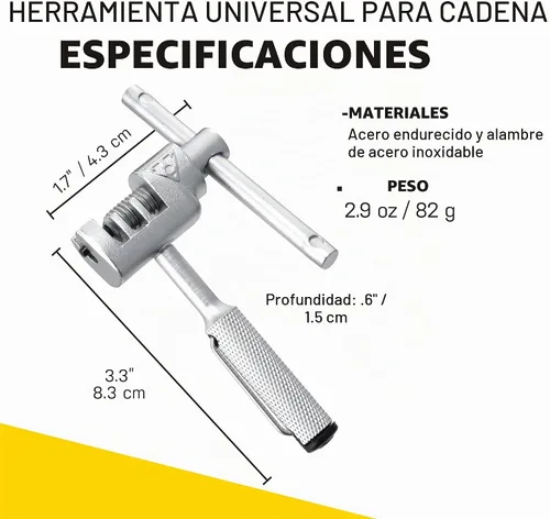 Vista 6 de Topeak Herramienta de cadena universal, plata, 3.3 x 1.7 x 0.6 pulgadas
