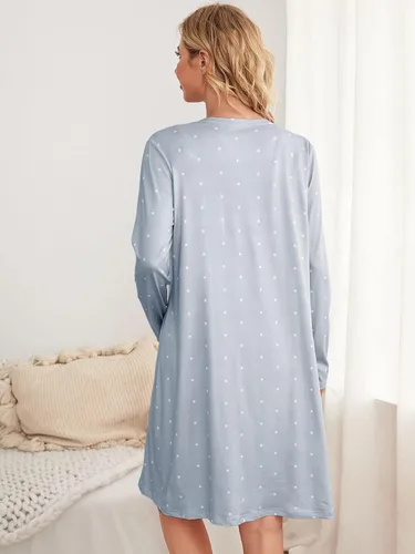 Vista 2 de Verdusa Conjunto de camisón y bata de lactancia sin mangas para mujer