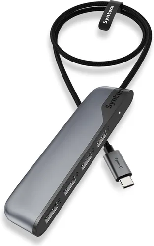 Vista 8 de Syntech Hub USB C a USB 4 puertos, concentrador tipo C a USB 3.0 con adaptador USB C a USB 2.0, Thunderbolt 3 a USB Hub, compatible con iPhone