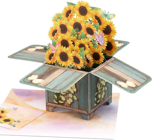 Vista 9 de Giiffu - Tarjeta de felicitación 3D emergente para el día de la madre, hecha a mano, de papel, floral, para todas las ocasiones, con sobre y tarjeta