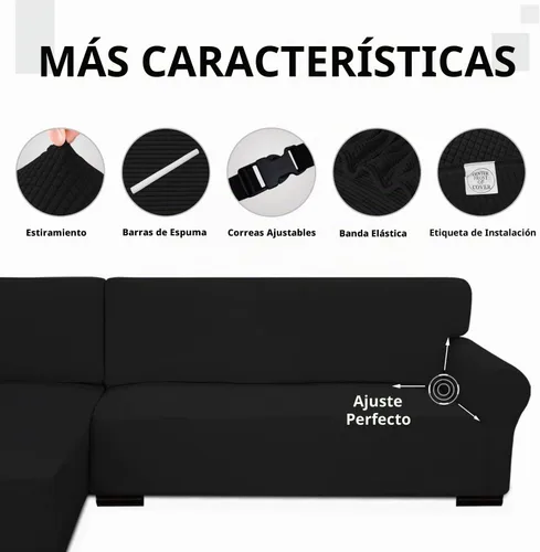 Vista 4 de Funda Easy-Going elástica para sofá modular, 2 piezas, en forma de L, para sala de estar, tela jacquard, con parte inferior elástica para perros