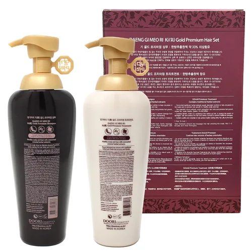 Vista 2 de Daeng Gi Meo Ri- Ki Gold Premium Champú + juego de tratamiento, promueve el crecimiento del cabello, humectación eficaz para cabello seco y áspero