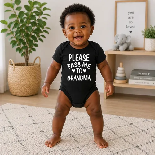 Vista 6 de CBTwear Please Pass Me to Grandma Funny Baby Bodysuit Negro