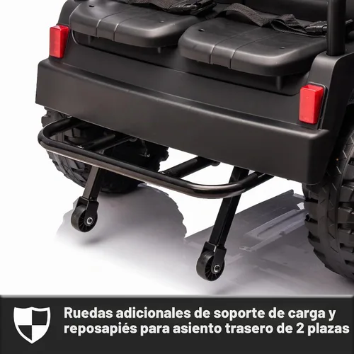 Vista 7 de Carrito de golf para niños de 4 plazas 24V 4WD, con control remoto y neumáticos EVA, negro