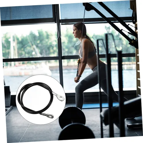 Vista 9 de KESYOO 2 piezas de 0.197 in de diámetro DIY Fitness Cuerda de alambre de acero recubierto de PU Cable de gimnasio para gimnasio en casa Accesorios