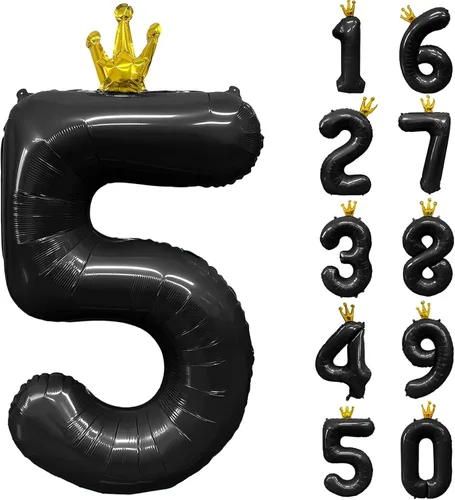 Vista 286 de Globos gigantes de helio de aluminio de 40 pulgadas, color negro, globos digitales grandes del número 0 para decoración de fiesta de cumpleaños