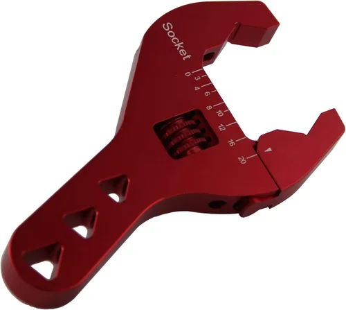 Vista 2 de AN3-20 Llave AN compacta ajustable de aluminio Llave universal con mango corto (rojo, AN3-AN20)