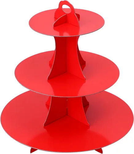 Vista 16 de Soleebee Soporte redondo de 3 niveles para cupcakes, torre de cartón para cupcakes, torre de soporte para pasteles de postre para decoración