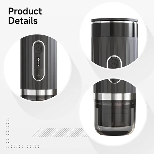 Vista 5 de Cafetera inalámbrica Mini cafetera portátil de expreso, compatible con K Cup, para automóvil, vehículo eléctrico, al aire libre y viajes, tanque