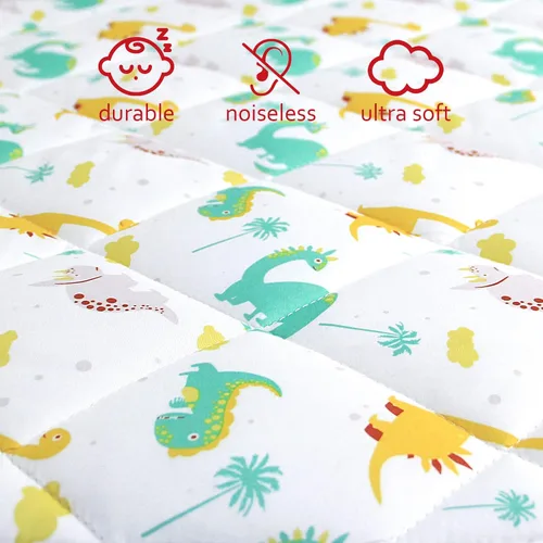 Vista 2 de Sábanas ajustables para Pack and Play, transpirables, gruesas, parque de juegos con estampado encantador 39"×27"×5", compatible con Graco Pack n