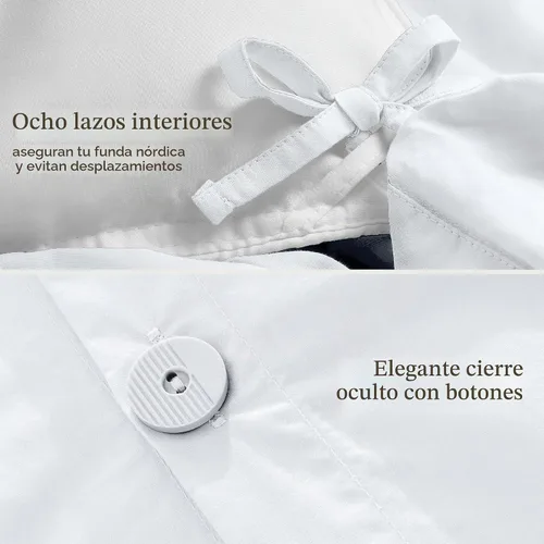 Vista 7 de Bare Home 100% Organic Cotton Percale Duvet Cover Set (Twin/Twin XL, White)