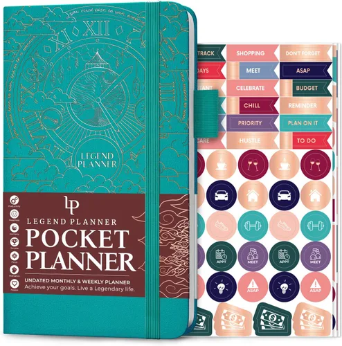Vista 7 de Legend Planner Pocket - Pequeño diario mensual y semanal sin fecha y calendario para productividad, mini planificador organizador de vida perfecto