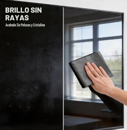 Vista 5 de Paquete de 10 paños de limpieza de microfibra, toallas de limpieza de vidrio gruesas sin rayas y sin pelusas, paños lavables reutilizables