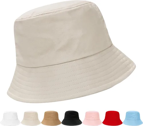 Vista 11 de NPQQUAN Bucket Hats for Men Woman Packable Foldable Sun Hats for Women Beige