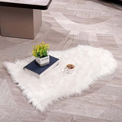 Vista 3 de Alfombra de pelo de oveja sintética QHWLKJ suave y esponjosa para sillón o sofá, mantita tipo alfombra para el sofá, el dormitorio, salón, suelo